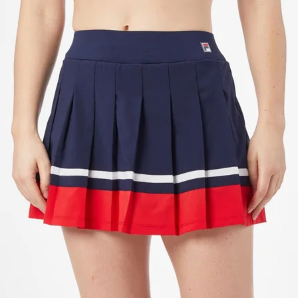 Fila / Blue Red Pleated Tennis Sabine Skirt with Shorts M